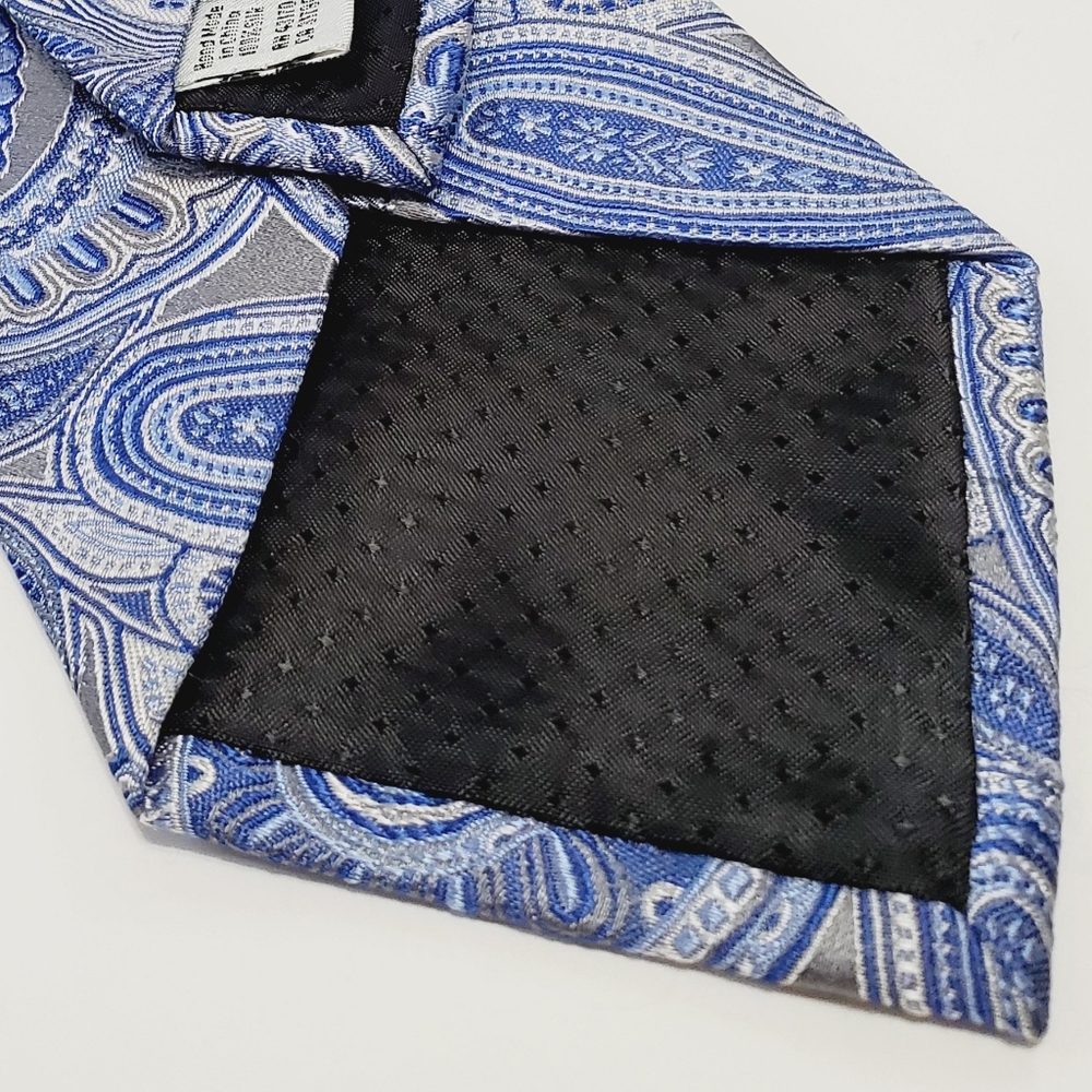 Geoffrey Beene Necktie Blue Paisley Pattern Men's Silk Neck Tie Jacquard - Picture 4 of 5